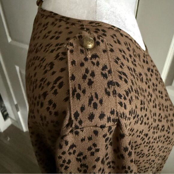 Scotch & Soda Brown Animal Print Ruffle Skirt Mini Dress Size M - Picture 3 of 9